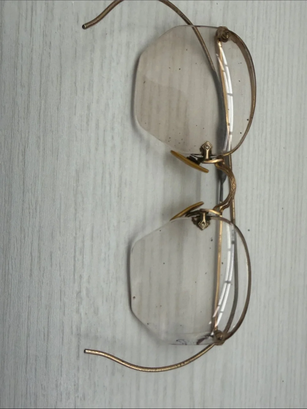 12K Gold Filled Rim Rimless Octagonal Eyeglasses